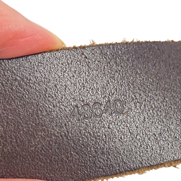 CANDIE’S Leather Belt Triple Ring Buckle Distressed Brown Y2K - Picture 6 of 8